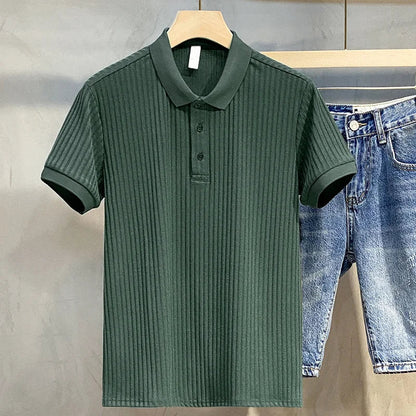 Classic Men's Striped Polo Shirt – Vintage Style Knitwear