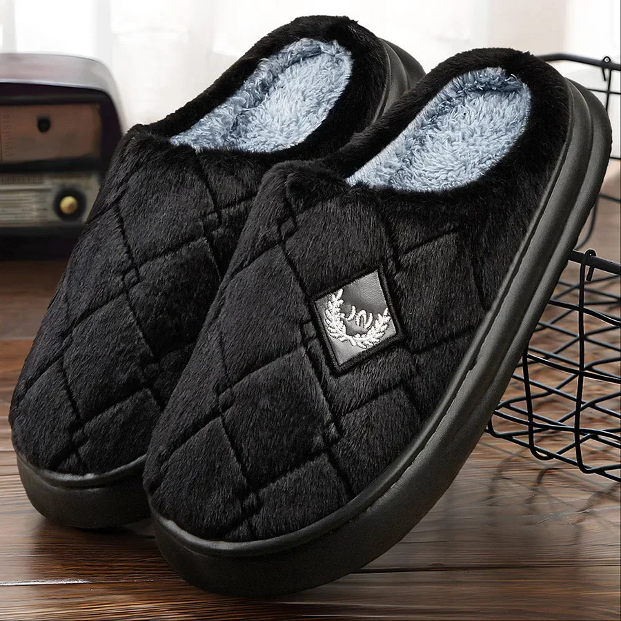 Cozy Mens Faux Fur Lined Slipper Shoes