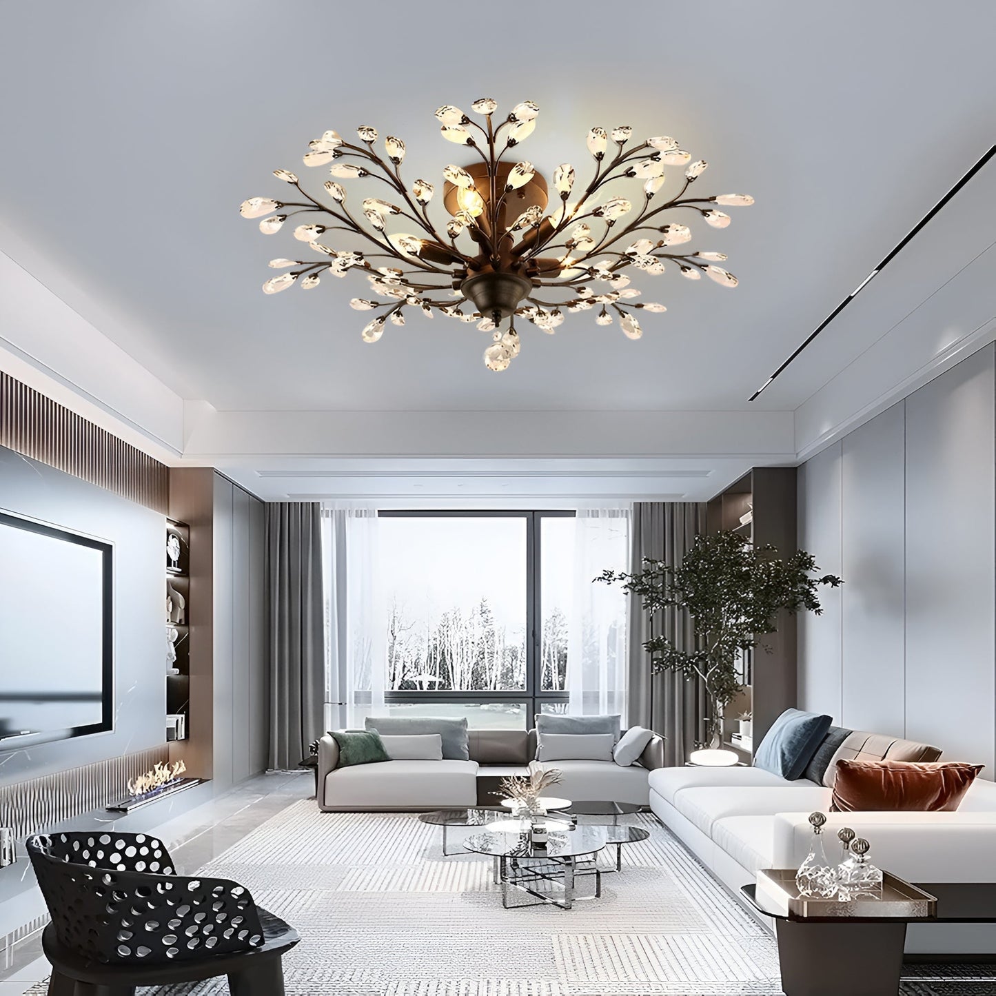 Floral Hanging Light Fixture - BritishElegance