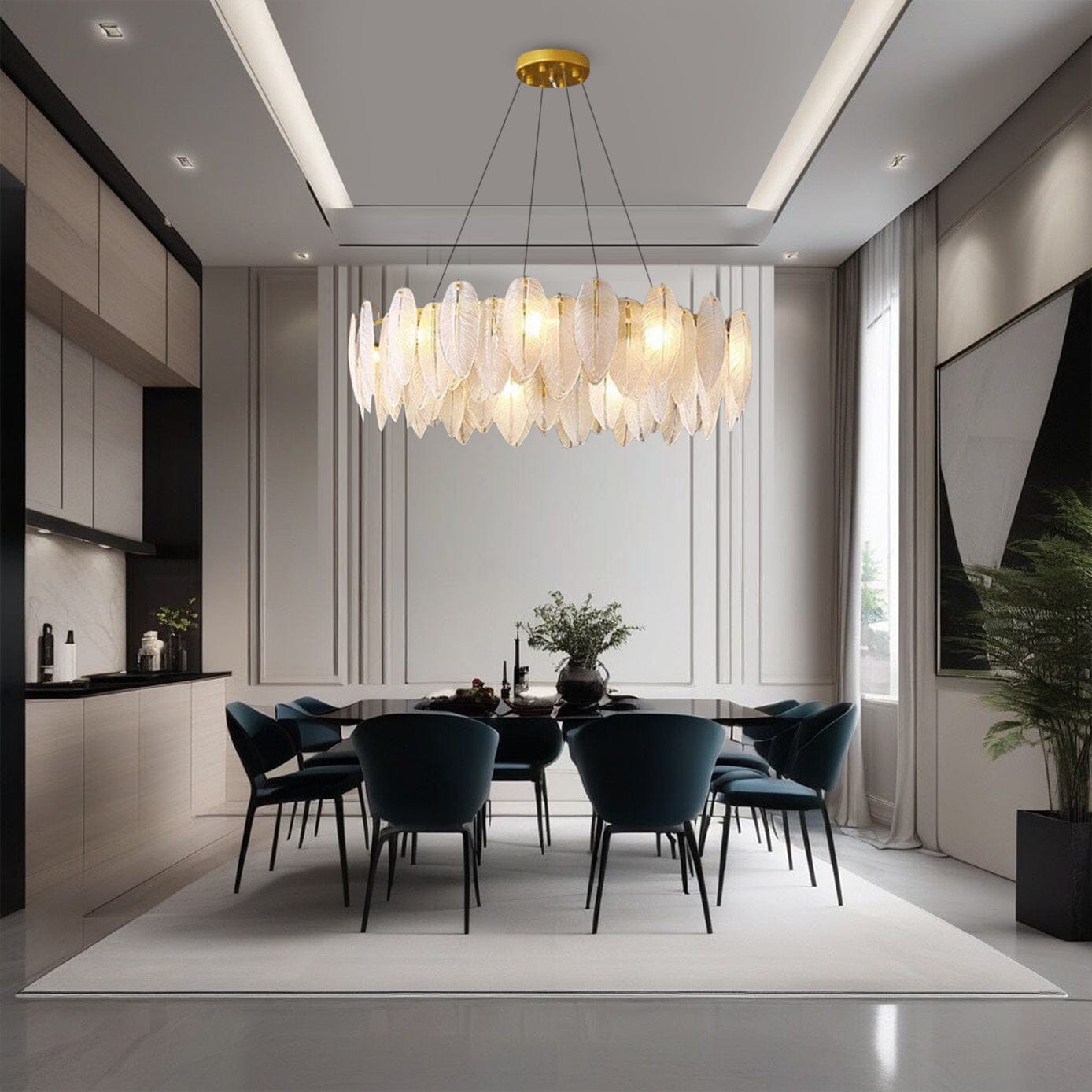 Elegant Feather Ceiling Lamp - BritishElegance