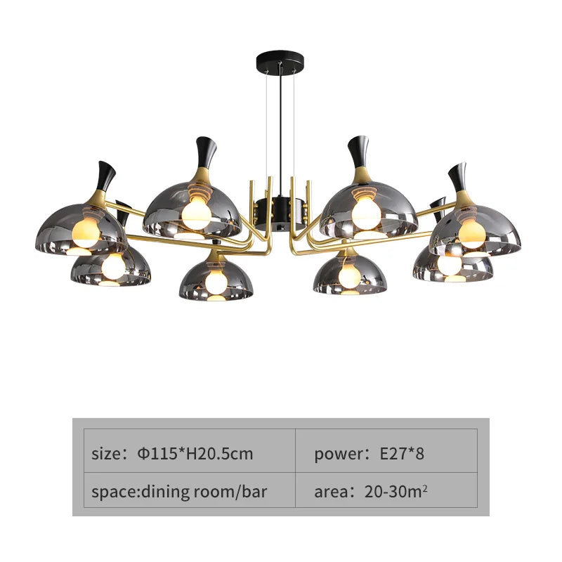 Elegant LED Crystal Chandelier in Black