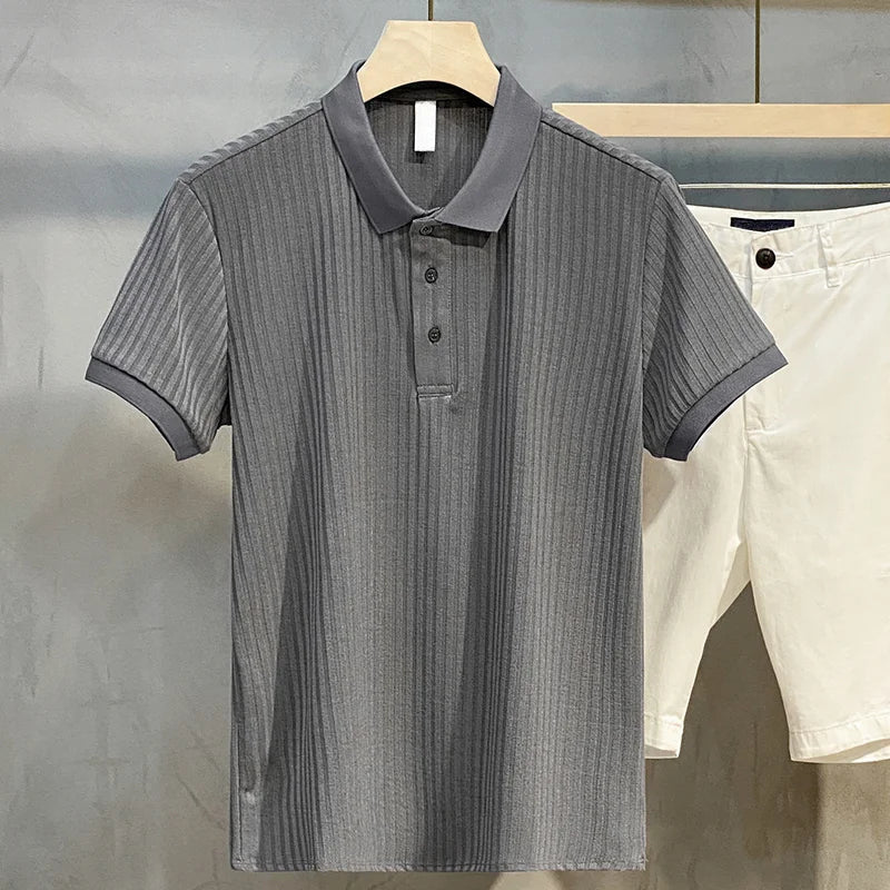 Classic Men's Striped Polo Shirt – Vintage Style Knitwear