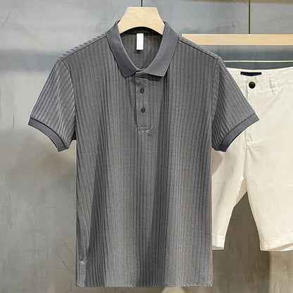 Classic Men's Striped Polo Shirt – Vintage Style Knitwear