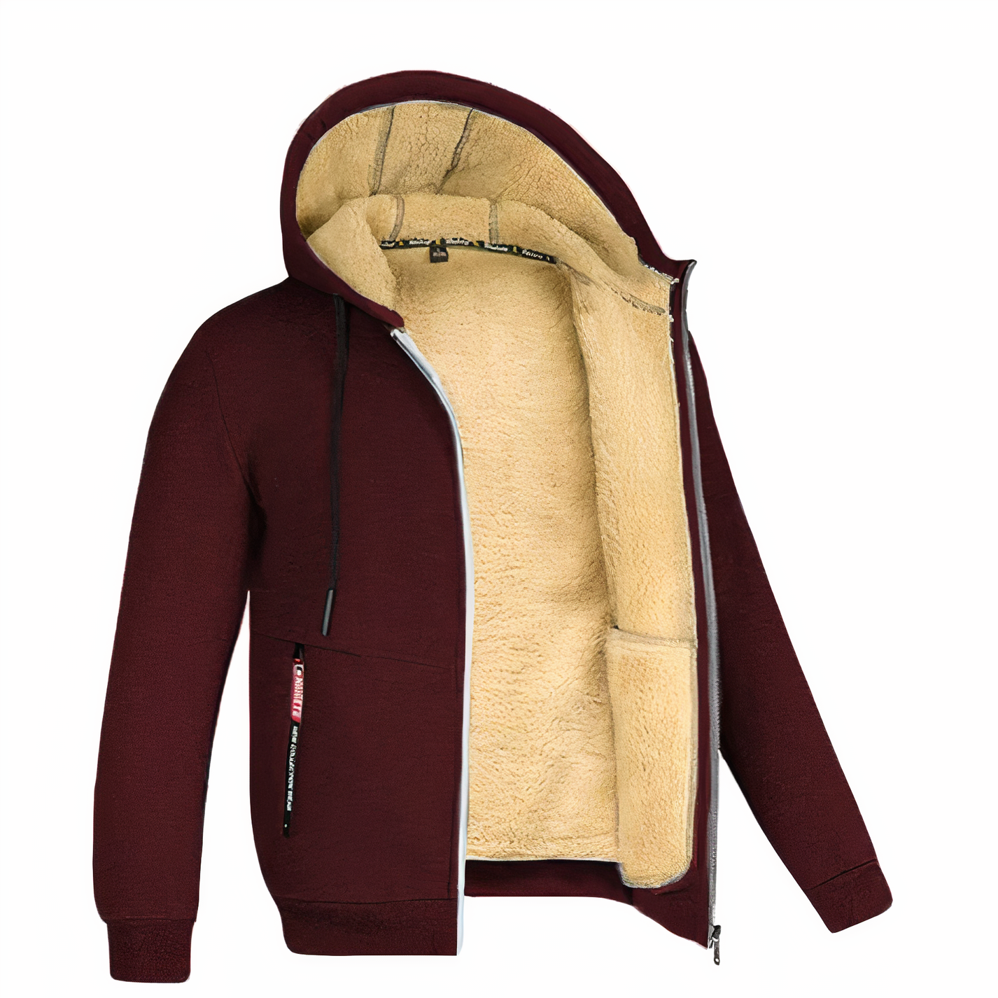 Warm Mens Fleece Hoodie Zip Jacket - BritishElegance