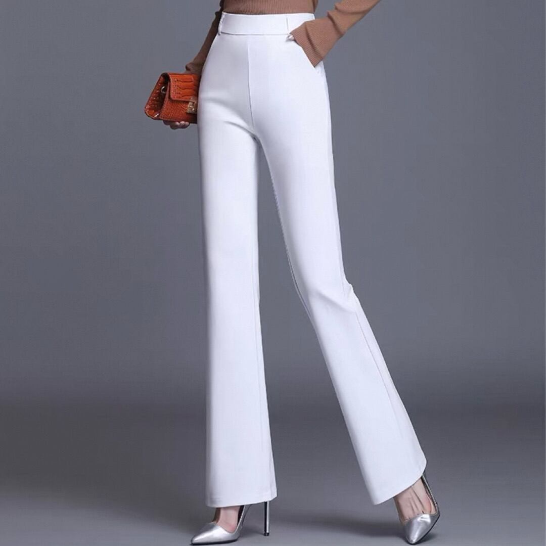 Women's Fitted High Waisted Wide Leg Pants - BritishElegance