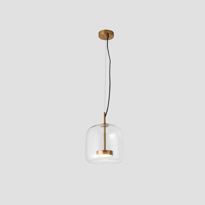 Vintage LED Hanging Light Gold Glass Pendant Lamp