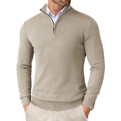 Edward | Men's Sweater with Zippered Collar | Soft Cotton Blend