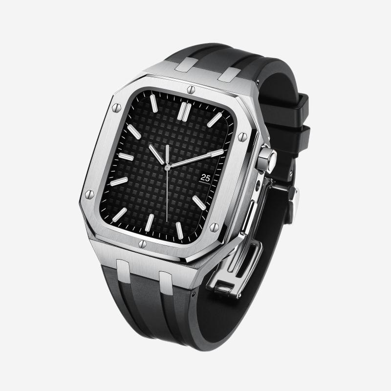 Silicone Strap and Metal Case Upgrade Kit for Apple Watch - BritishElegance