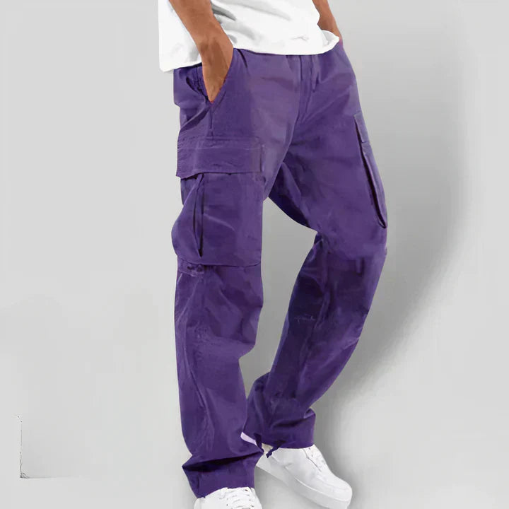 Dark Gray Felix Men's Cargo Pants in Colorful Design