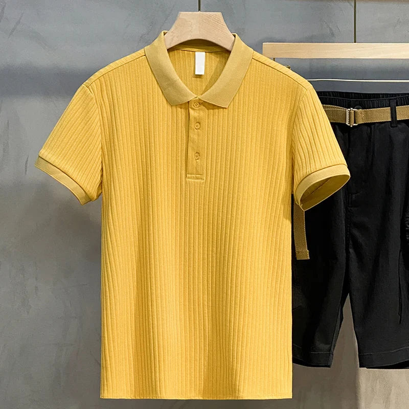 Classic Men's Striped Polo Shirt – Vintage Style Knitwear