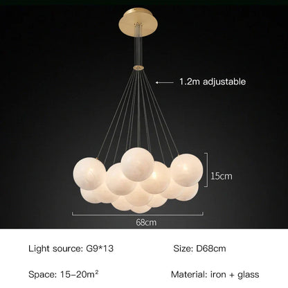 Lunara | Elegant Glass Ball Chandelier
