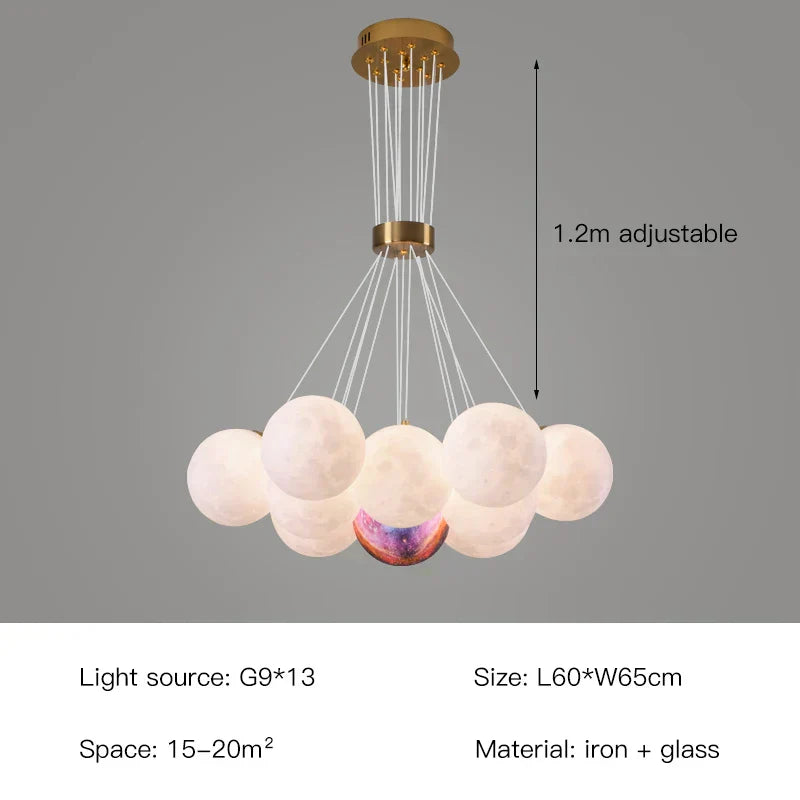 Lunara | Elegant Glass Ball Chandelier