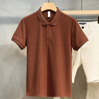 Classic Men's Striped Polo Shirt – Vintage Style Knitwear