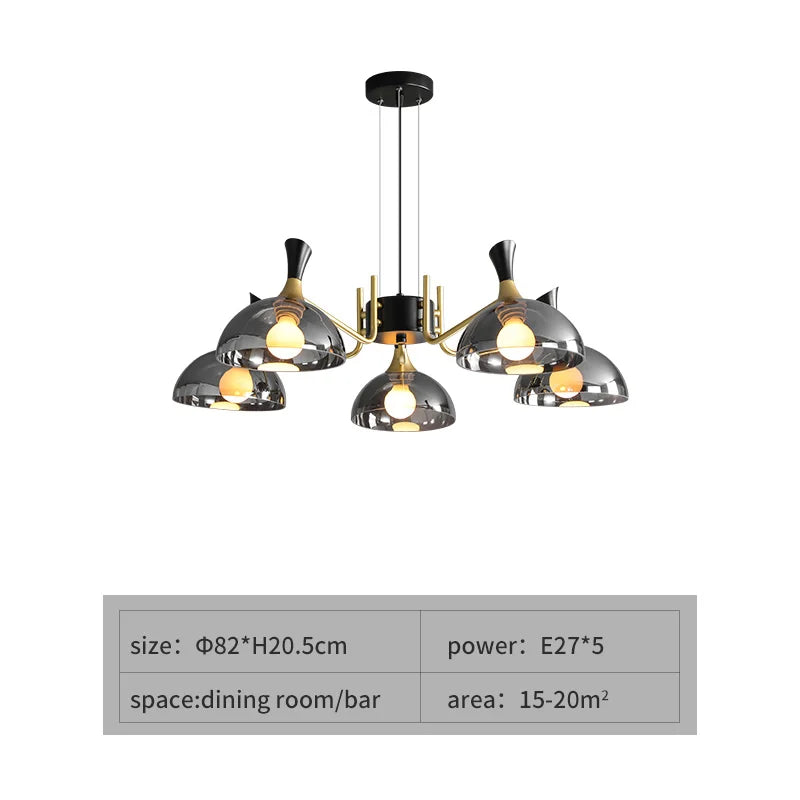 Elegant LED Crystal Chandelier in Black
