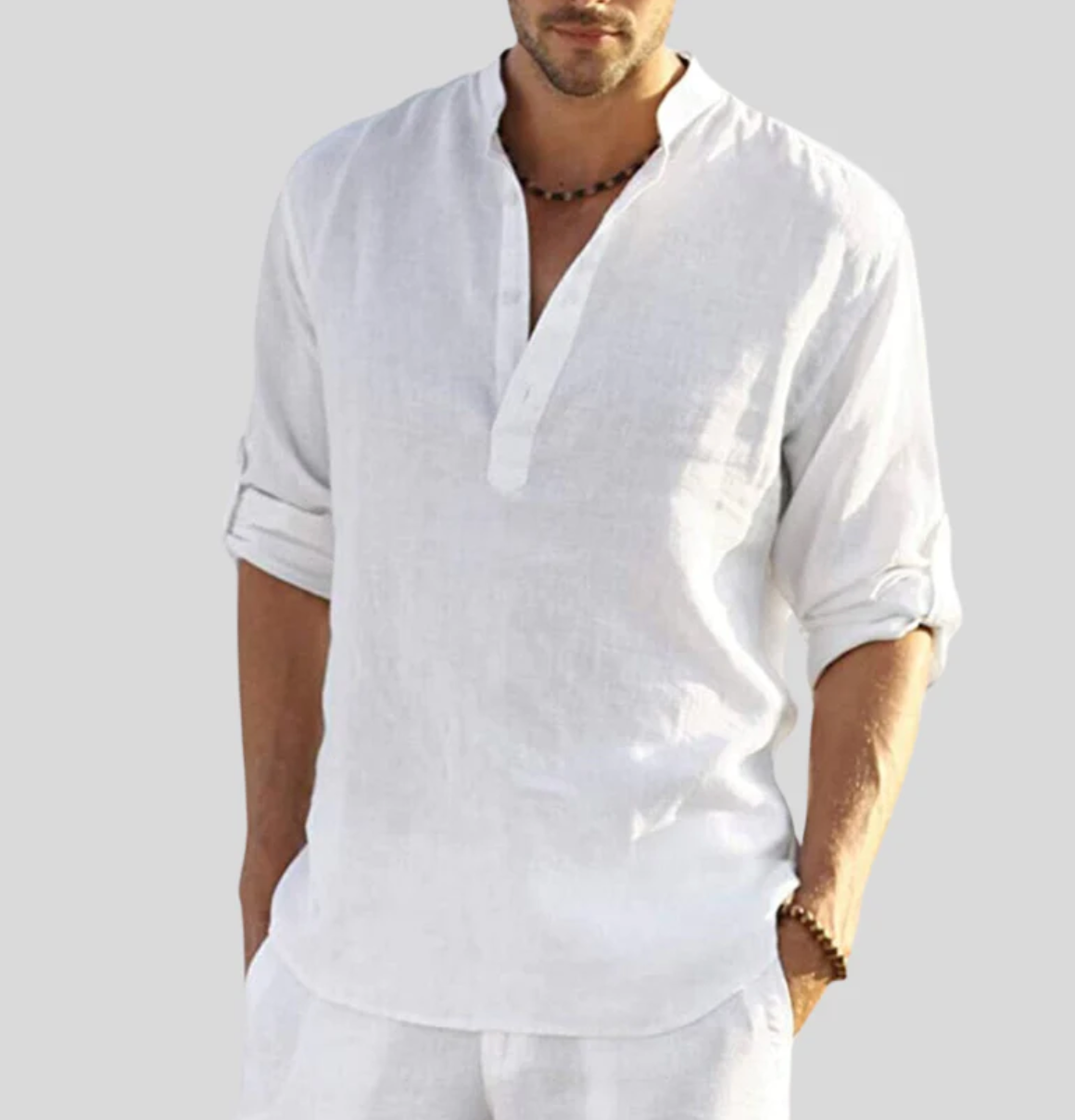 Classic Slim Fit Linen Dress Shirt - BritishElegance