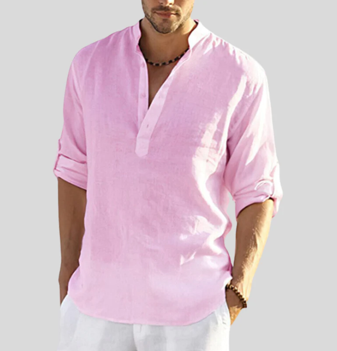 Classic Slim Fit Linen Dress Shirt