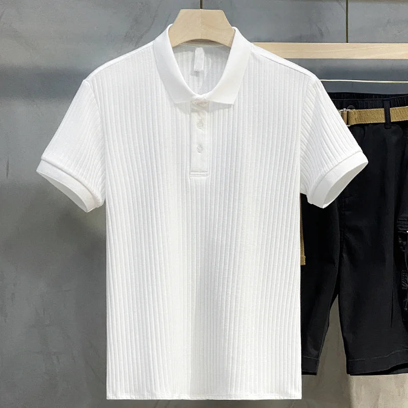 Classic Men's Striped Polo Shirt – Vintage Style Knitwear
