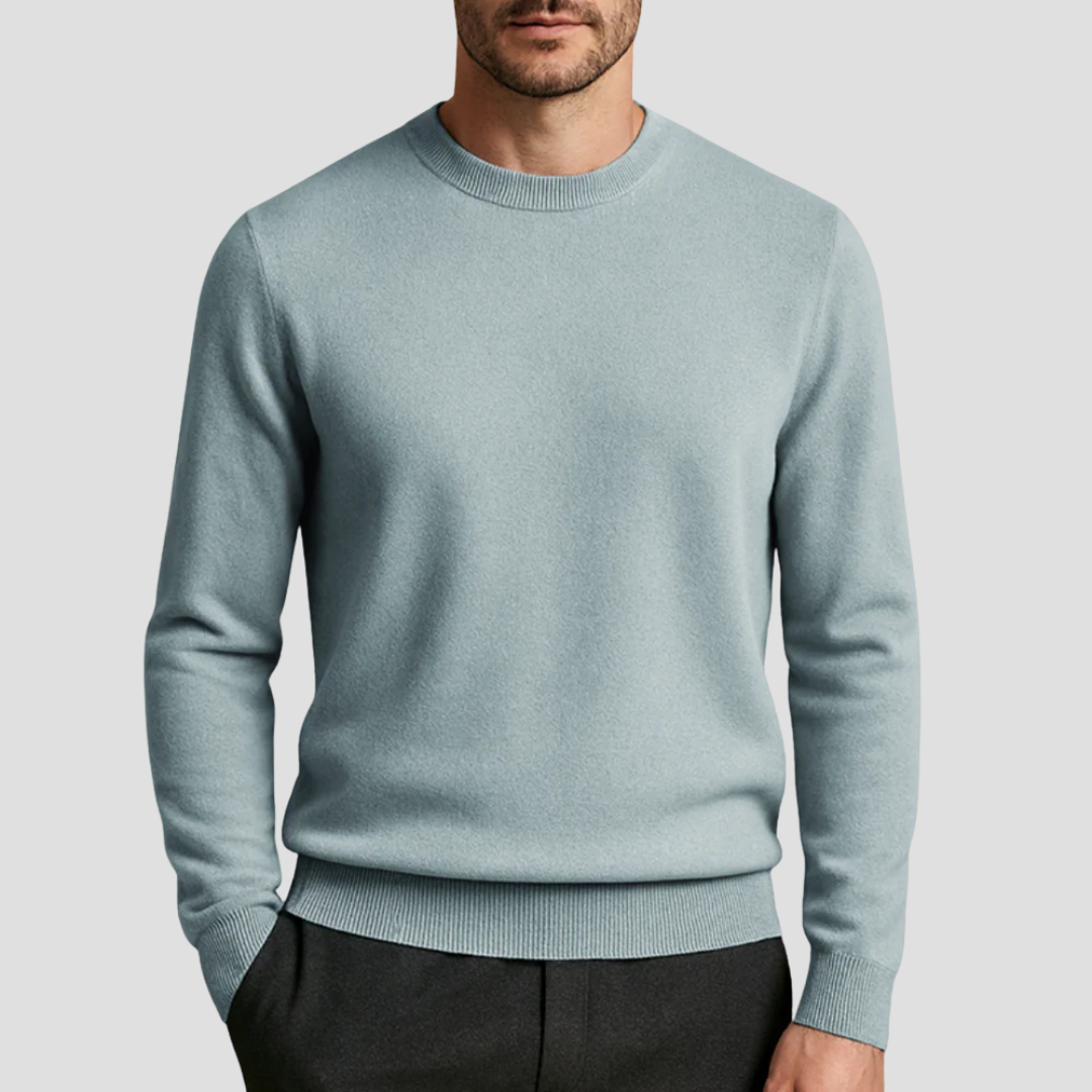 Men’s Classic Crew Neck Fine Knit Sweater