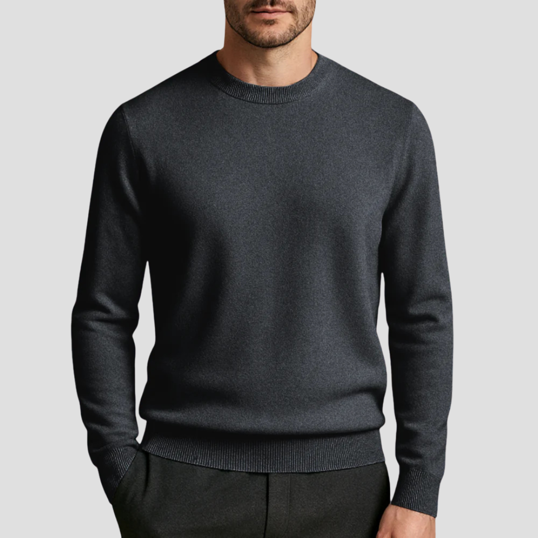 Men’s Classic Crew Neck Fine Knit Sweater