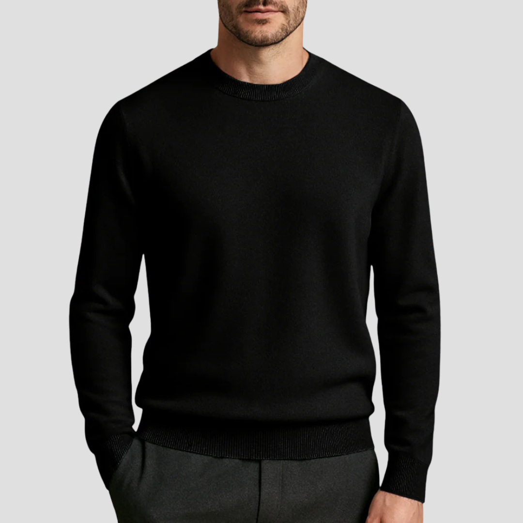 Men’s Classic Crew Neck Fine Knit Sweater