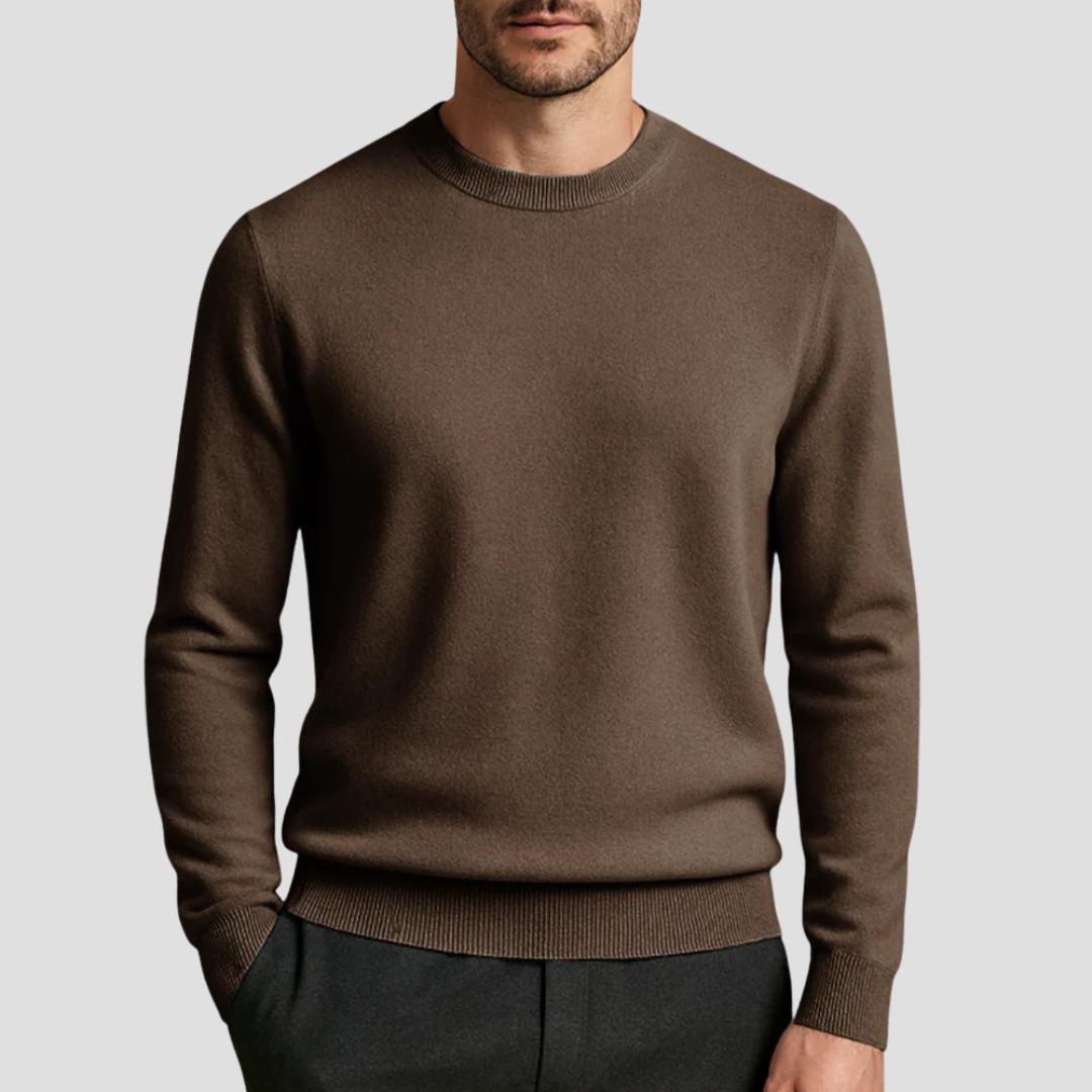 Men’s Classic Crew Neck Fine Knit Sweater