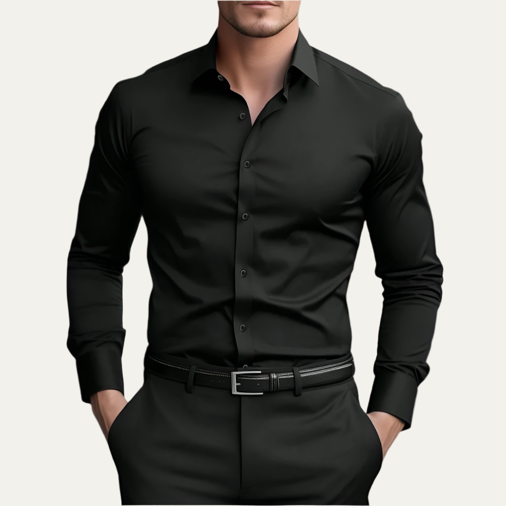 Men’s Tailored Stretch Button Front Dress Shirt