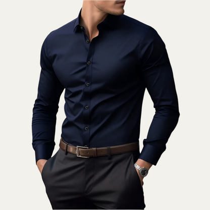 Men’s Tailored Stretch Button Front Dress Shirt