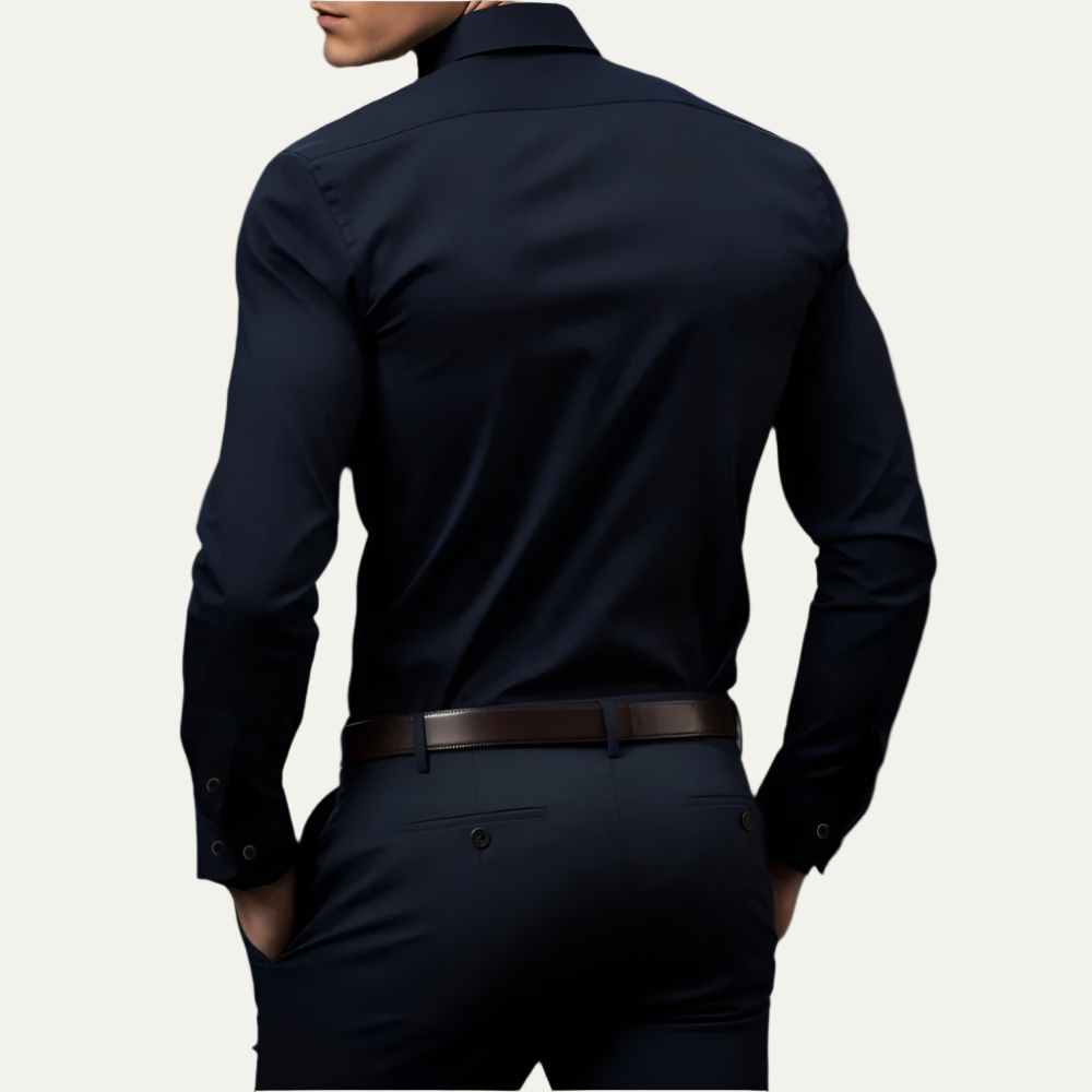 Men’s Tailored Stretch Button Front Dress Shirt