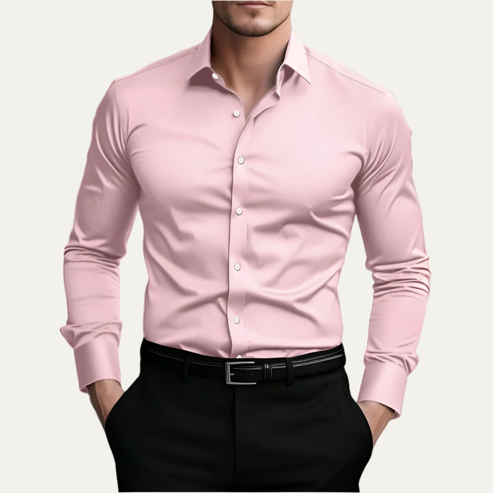 Men’s Tailored Stretch Button Front Dress Shirt