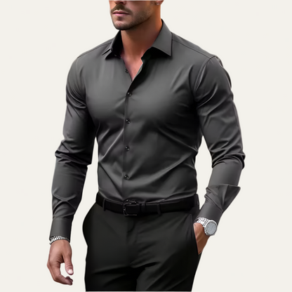 Men’s Tailored Stretch Button Front Dress Shirt