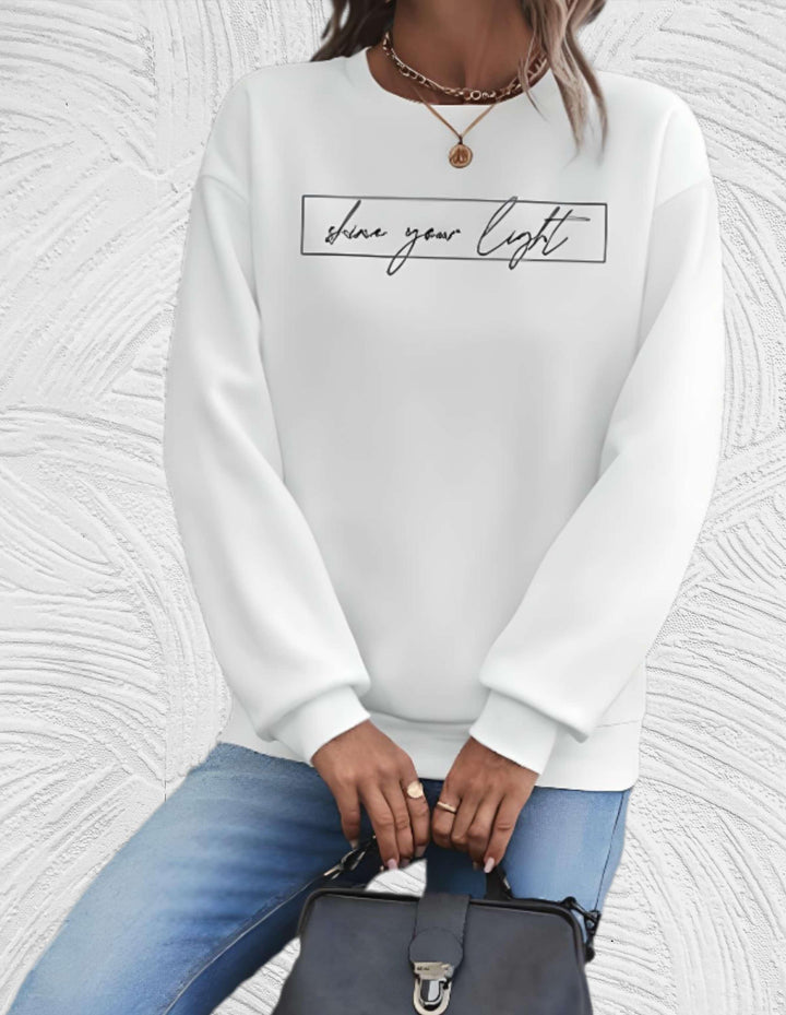 Cozy Women's Autumn Sweater with Inspirational Quote - BritishElegance