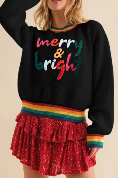 Omelia | Knitted Rainbow Women's Christmas Jumper