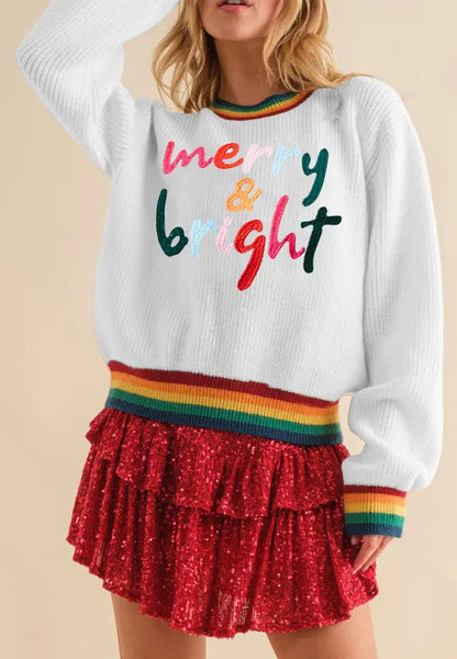 Omelia | Knitted Rainbow Women's Christmas Jumper