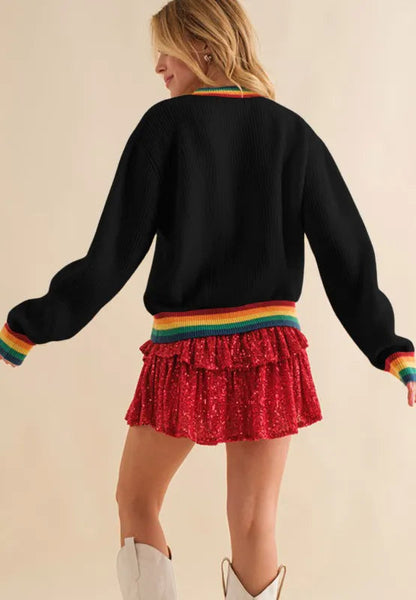 Omelia | Knitted Rainbow Women's Christmas Jumper