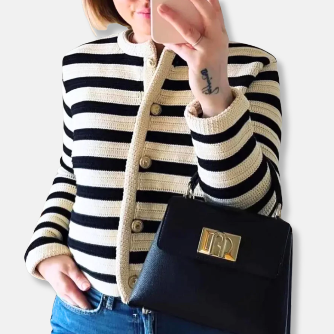 Women’s Striped Cropped Cardigan