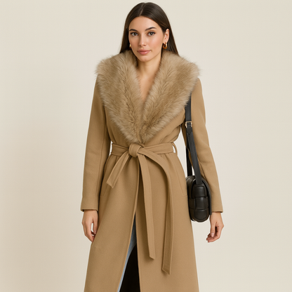 Marie | Elegant Women's Coat with Fur Collar