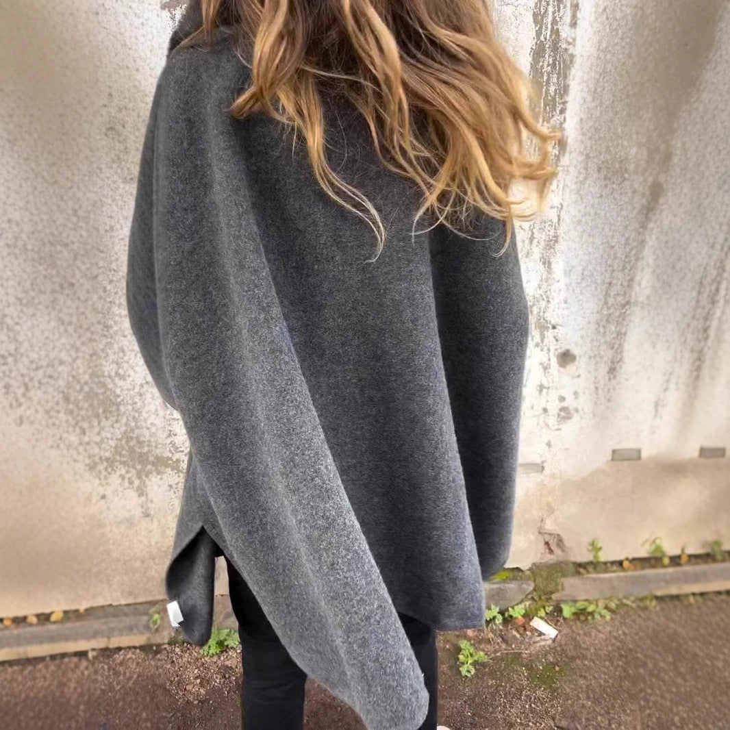 Verne | Knitted Women's Coat with Faux Fur Collar