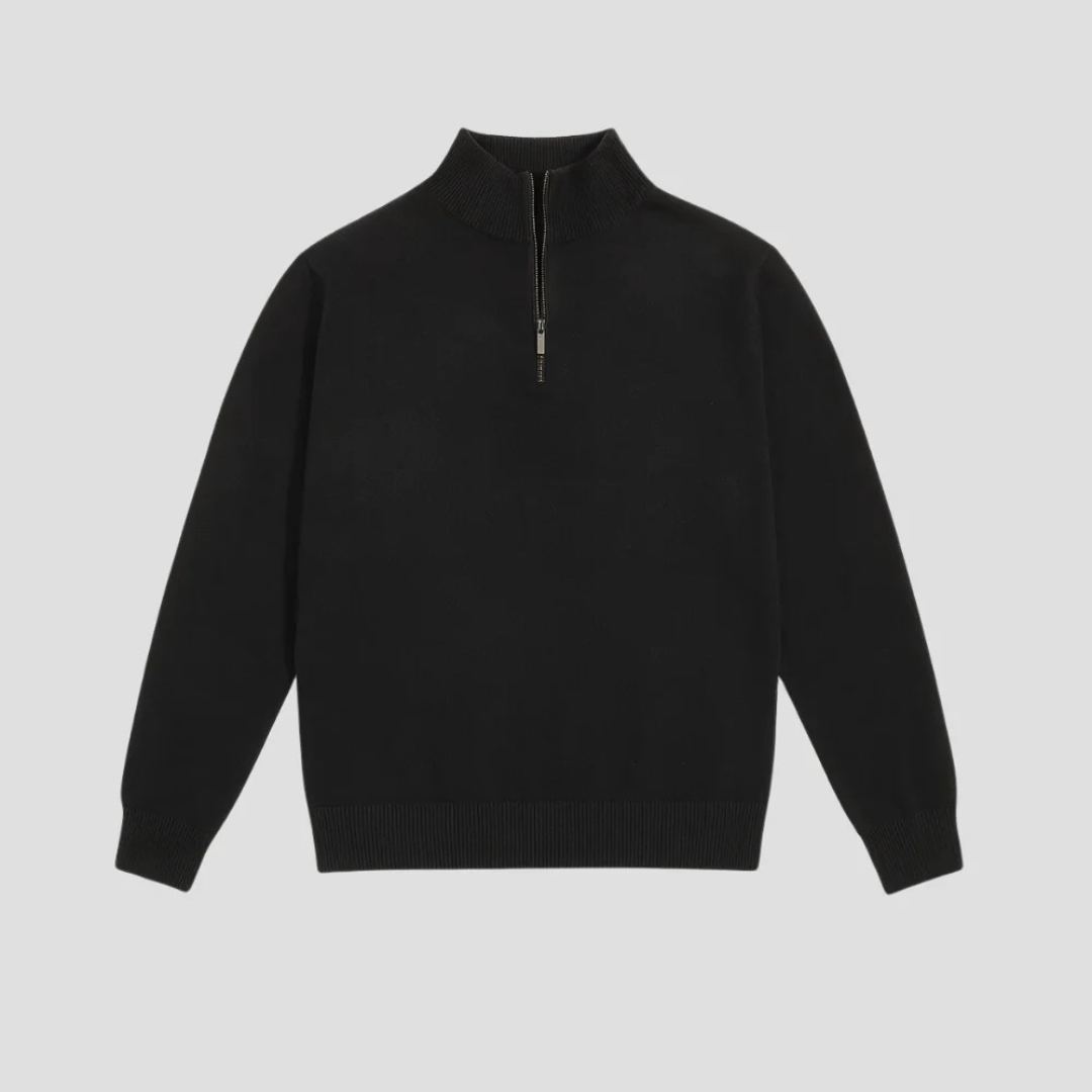 Men’s Classic Quarter-Zip Sweater with Mock Neck