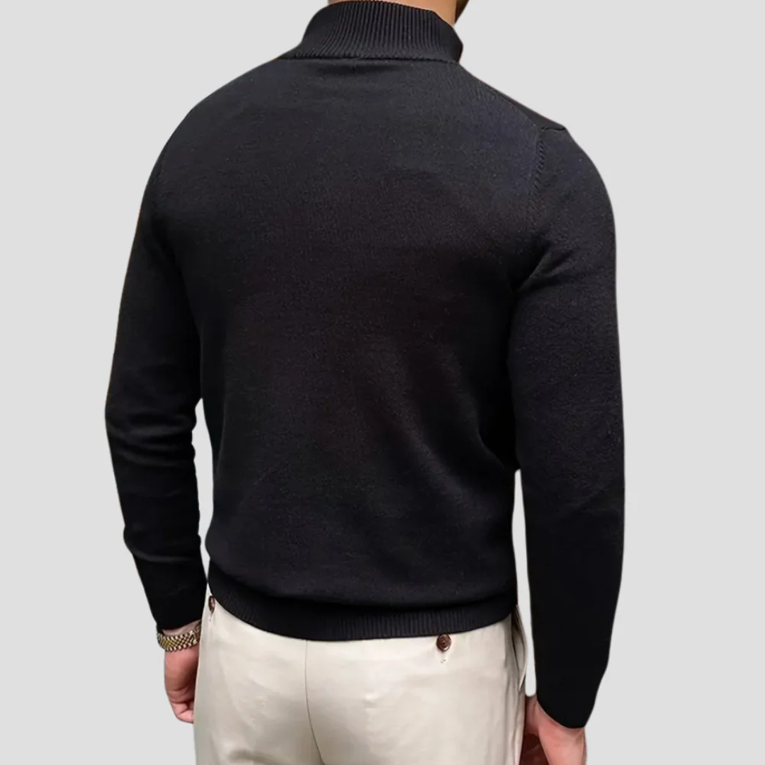 Men’s Classic Quarter-Zip Sweater with Mock Neck