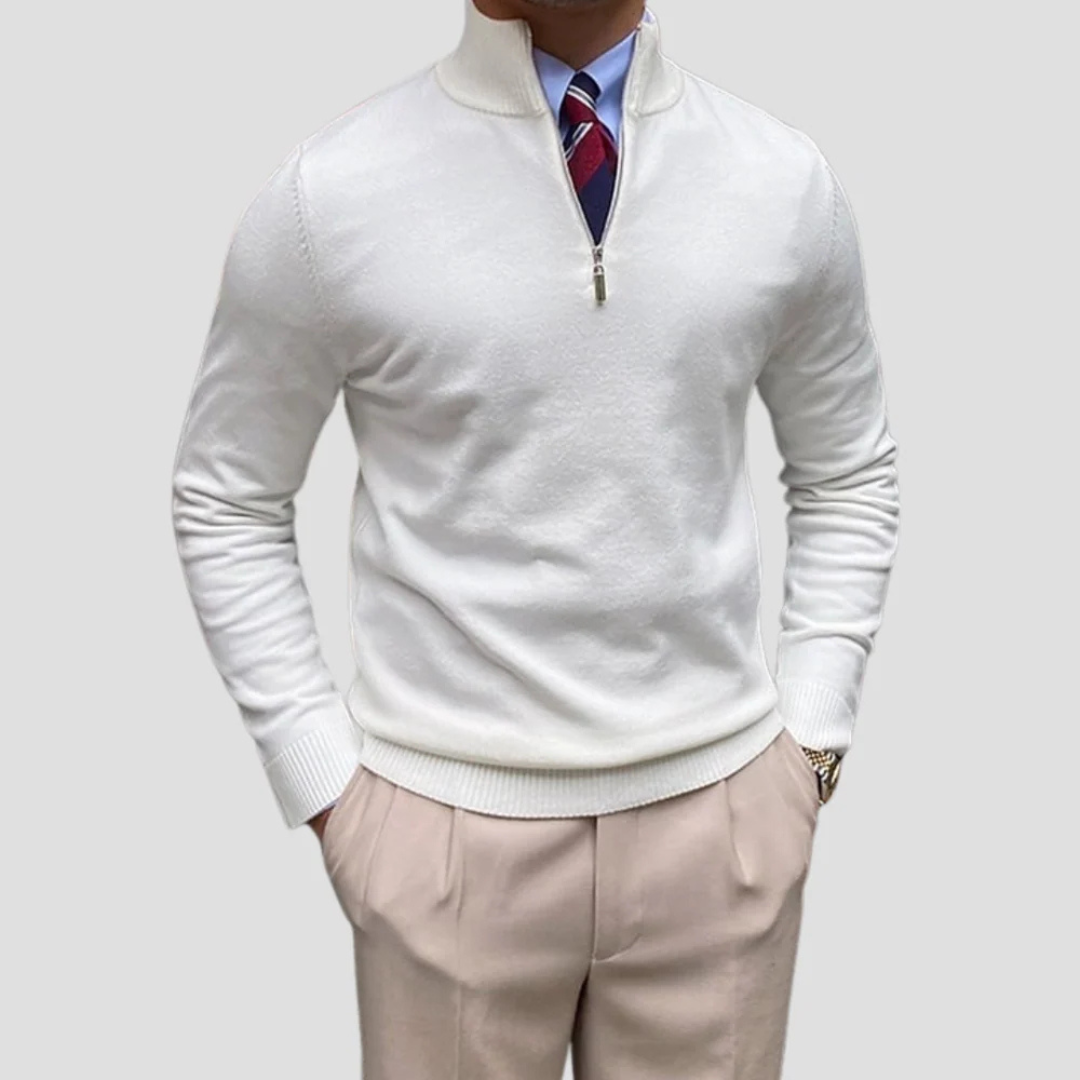 Men’s Classic Quarter-Zip Sweater with Mock Neck