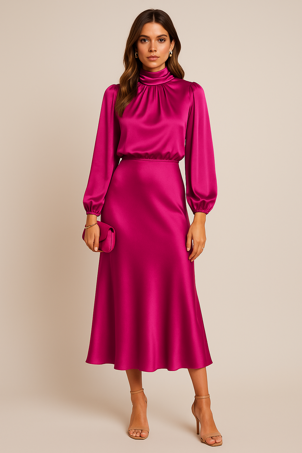 Elegant Mid Length High Waisted Dress