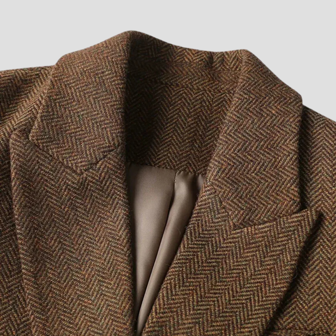 Women’s Herringbone Belted Blazer Coat