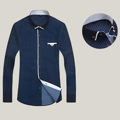 Antonio Shirt | Elegant Men's Patterned Shirt with Contrast Details for Business and Leisure