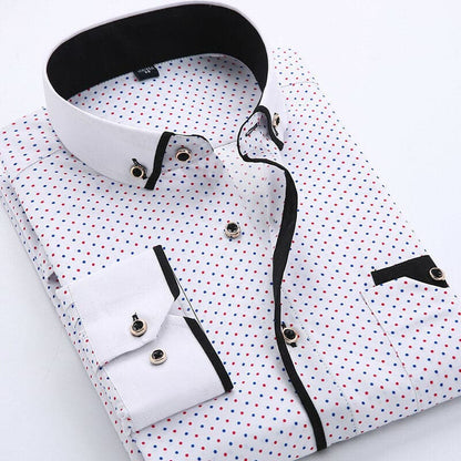 Antonio Shirt | Elegant Men's Patterned Shirt with Contrast Details for Business and Leisure