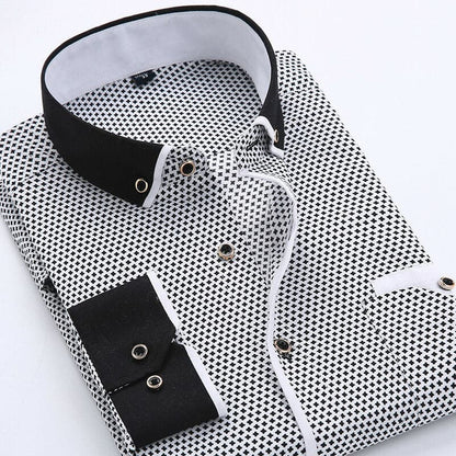 Antonio Shirt | Elegant Men's Patterned Shirt with Contrast Details for Business and Leisure