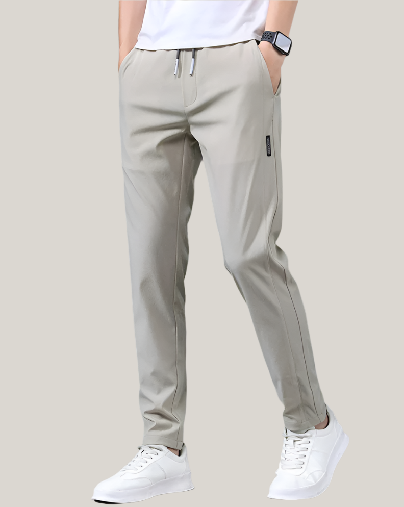 Men’s Slim Fit Drawstring Stretch Casual Trousers