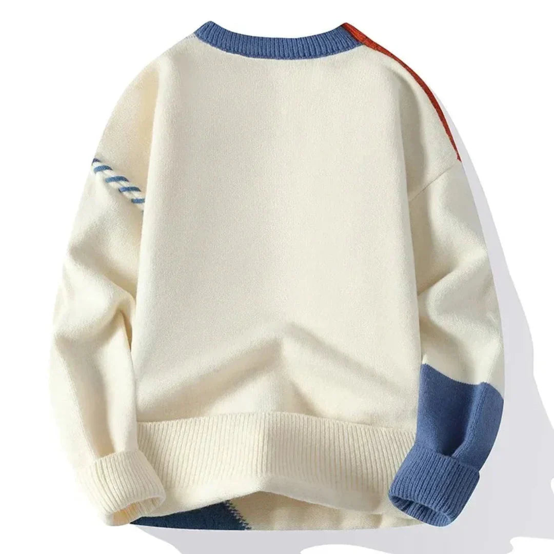 Men’s Deconstructed Patchwork Knit Sweater