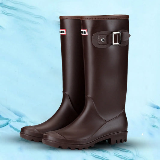 AquaMist | Stylish Waterproof Knee High Rubber Rain Boots for Women