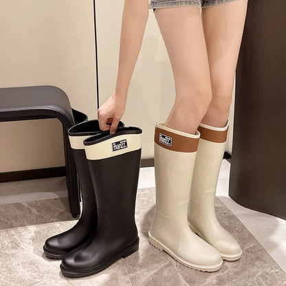 AquaStride | Stylish Lightweight Waterproof Rubber Knee-High Rain Boots