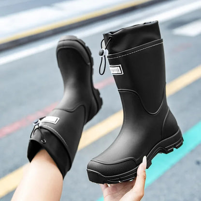 RainAura | Stylish Lightweight Waterproof Rubber Mid-Calf Rain Boots